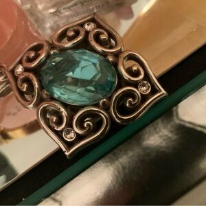 Elegant Silver and Blue Pendant Brighton marked gorgeous aquamarine blue